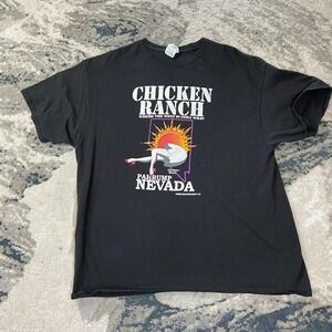 Y2K Delta Chicken Ranch Where The West Is Still Wild T Shirt Mens 2XL Black